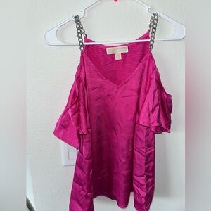 Michael Kors Pink Cold Shoulder Top Size Small